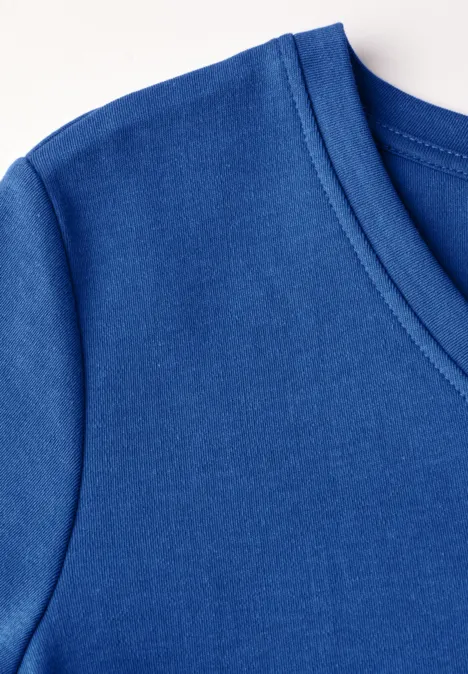 Chemise basique à col en V dodger blue