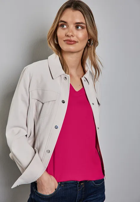 Basic V-Neck Shirt juicy berry
