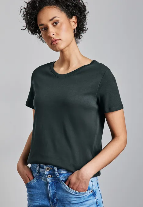 Basic Rundhalsshirt hunter green