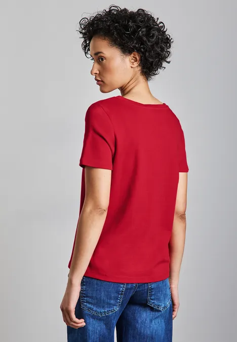 Basic Rundhalsshirt glory red