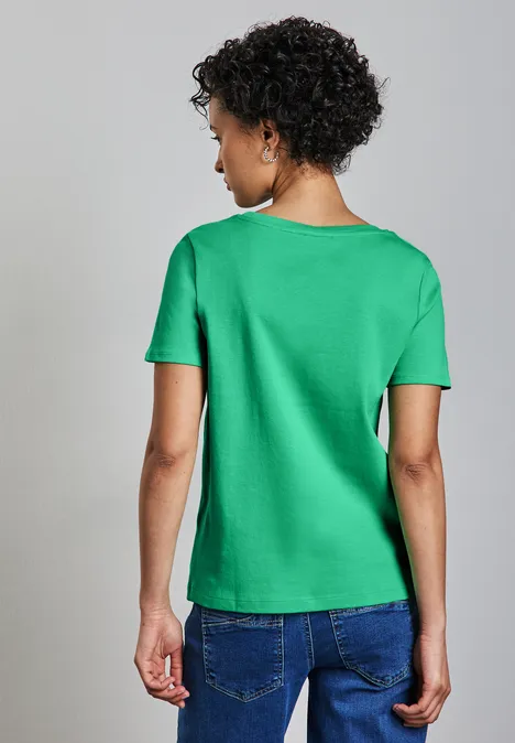 Basic Rundhalsshirt tendril green