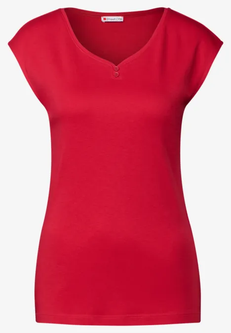 Long Shape Shirt mit Knöpfen glory red