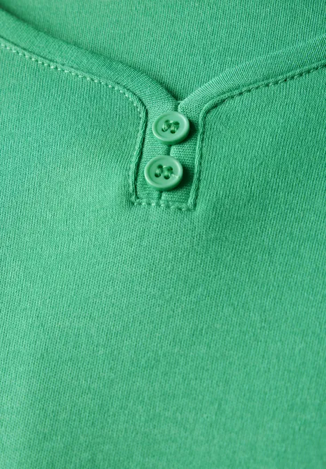 Long Shape Shirt mit Knöpfen tendril green