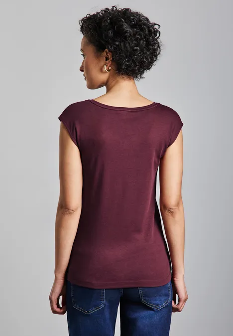 Long Shape Shirt mit Knöpfen dark cherry red
