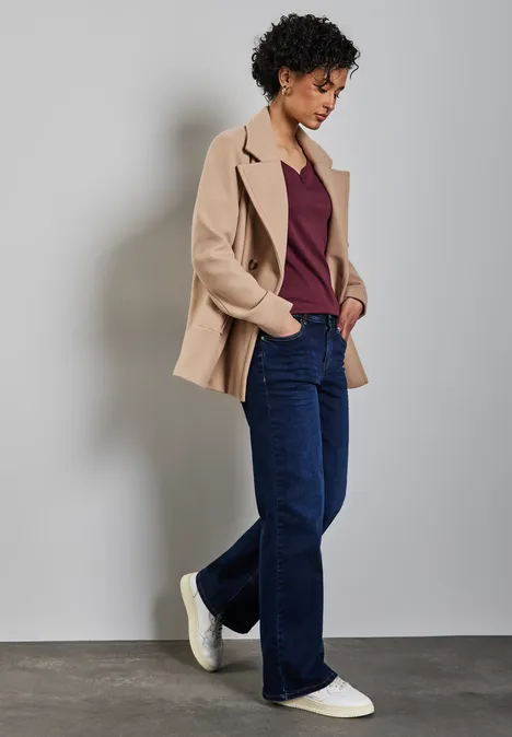 Long Shape Shirt mit Knöpfen dark cherry red