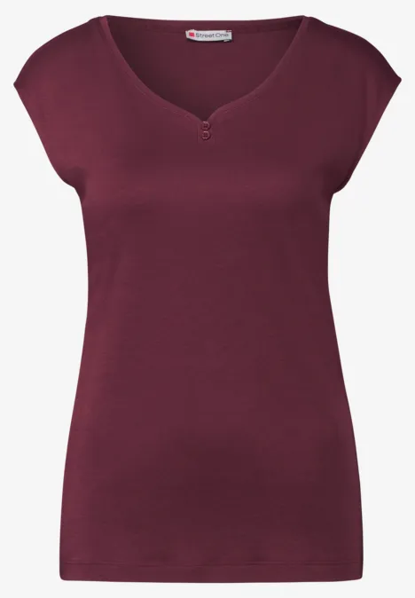 Long Shape Shirt mit Knöpfen dark cherry red