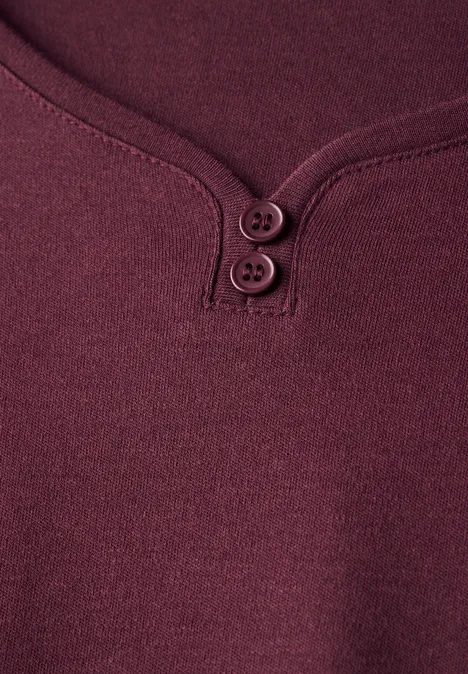 Long Shape Shirt mit Knöpfen dark cherry red