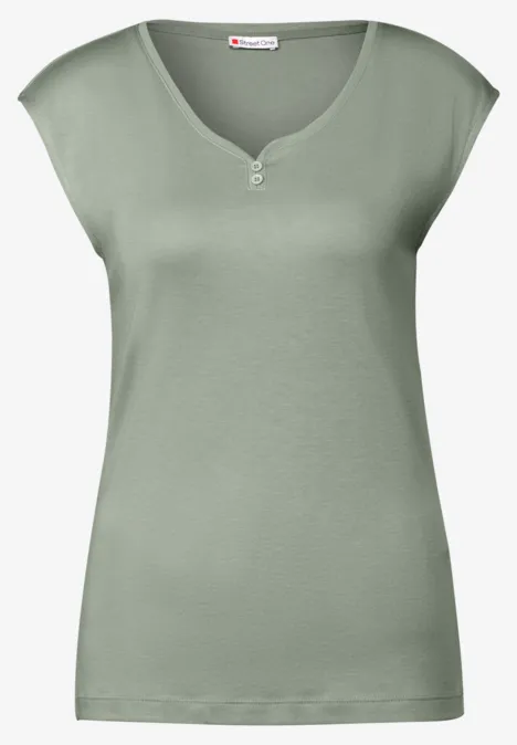 Long Shape Shirt mit Knöpfen dusty milky green