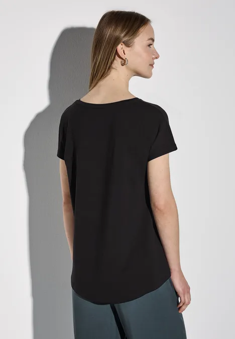 T-shirt long Black