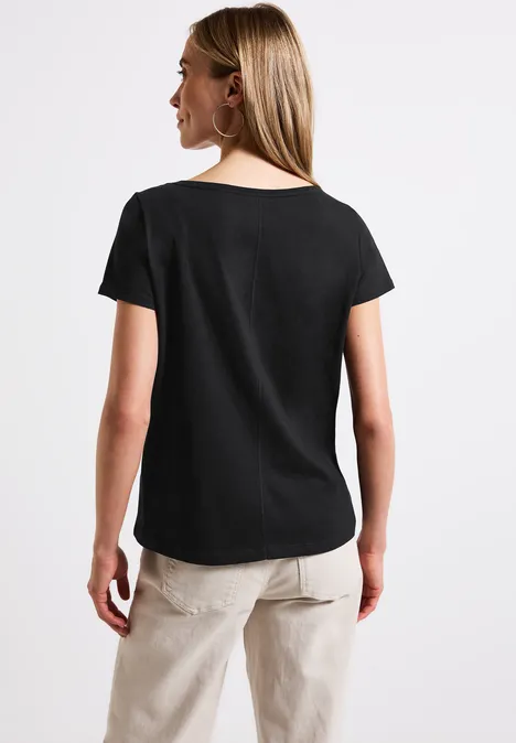 T-Shirt mit Folien-Print Black