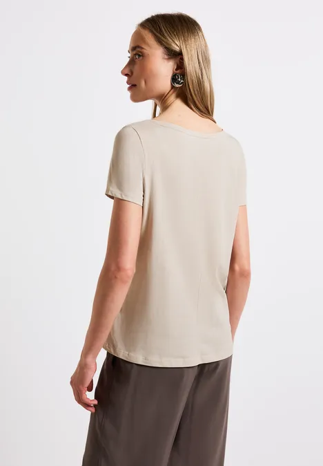 T-Shirt mit Folien-Print smooth sand beige