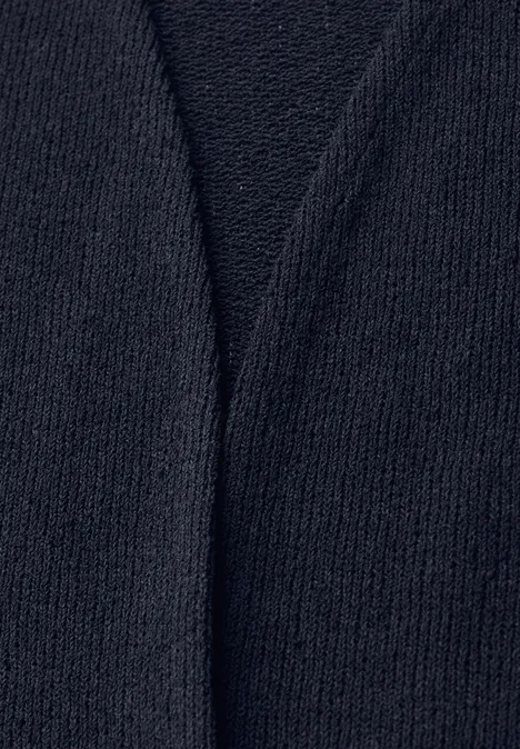 Lange Strick-Look Jacke deep blue