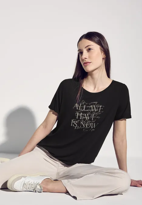 T-Shirt mit Print Black