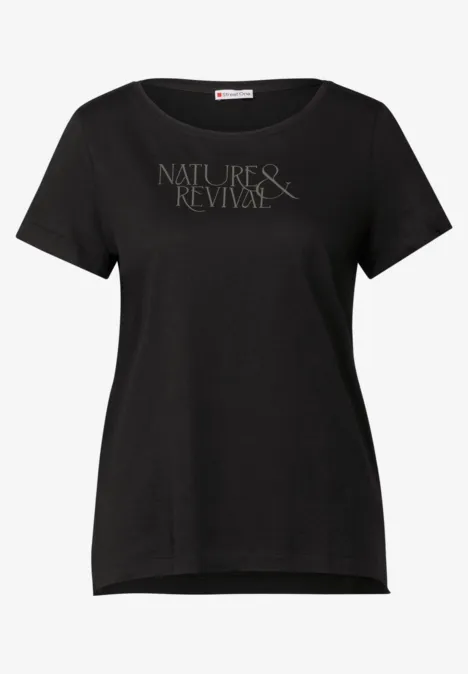 T-Shirt mit Wording Black