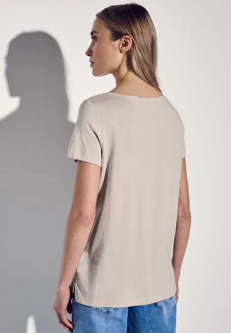 T-Shirt mit Wording smooth sand beige