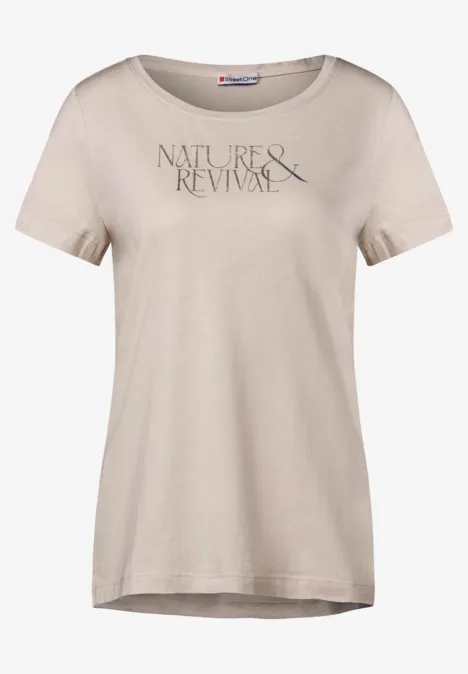 T-Shirt mit Wording smooth sand beige