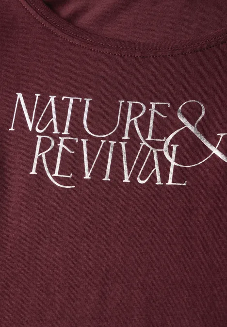 T-Shirt mit Wording dark cherry red