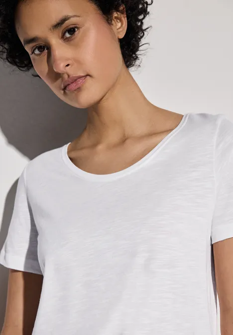 Basic T-Shirt in Unifarbe White
