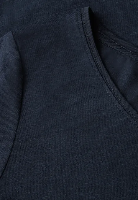 T-shirt à col en V deep blue