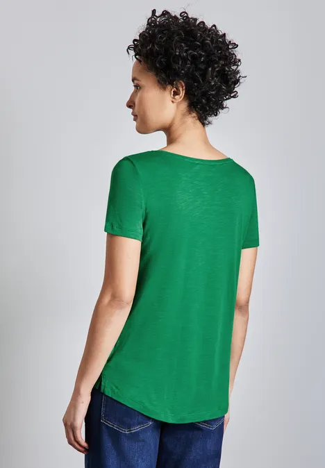 T-shirt à col en V glowing green