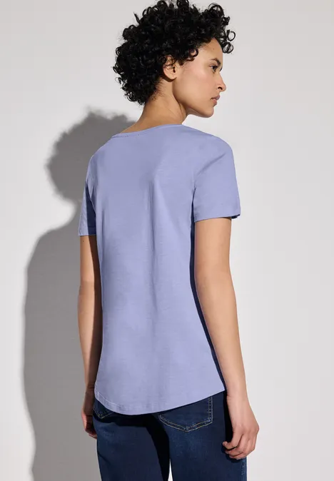 T-shirt à col en V viola lilac