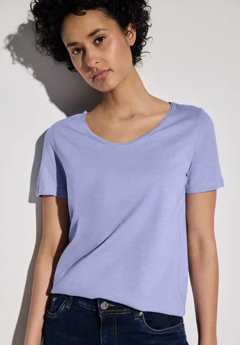 T-shirt à col en V viola lilac