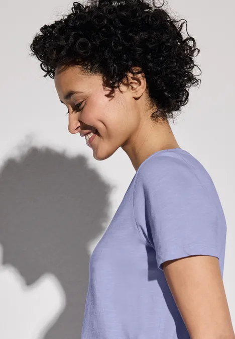 T-shirt à col en V viola lilac
