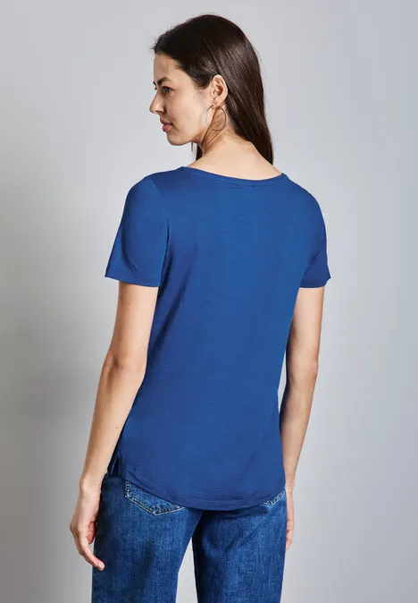 Basic T-Shirt in Unifarbe dodger blue
