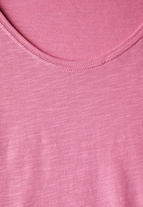 Basic T-Shirt in Unifarbe sunset pink