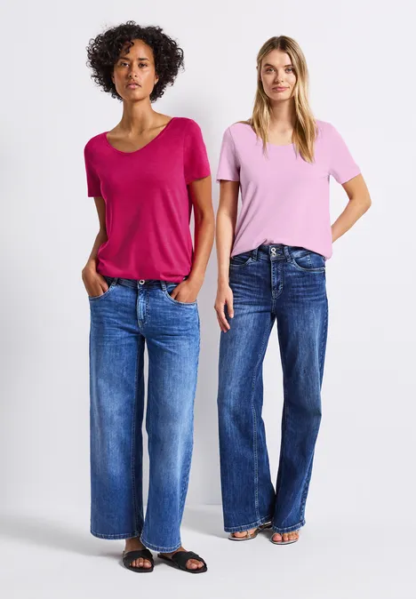 2er-Pack V-Neck T-Shirt cherry blossom/juicy berry