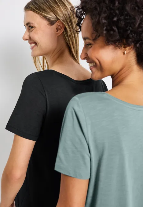 2er-Pack V-Neck T-Shirt arona blue/black