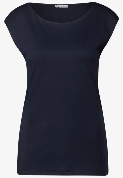T-shirt avec encolure en U deep blue