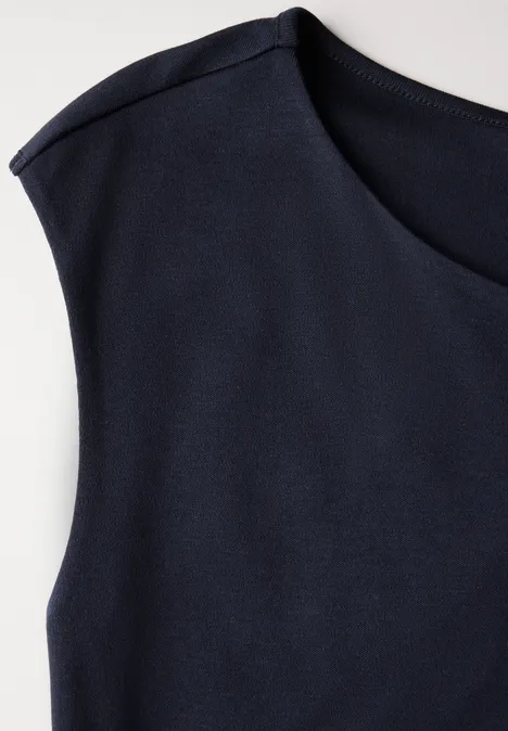 T-shirt avec encolure en U deep blue