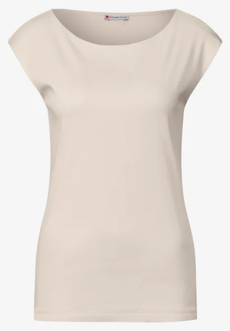 Shirt mit U-Boot-Ausschnitt smooth sand beige Shirt mit U-Boot-Ausschnitt smooth sand beige