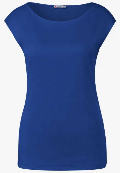 T-shirt avec encolure en U dodger blue