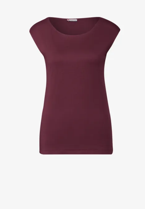 T-shirt avec encolure en U dark cherry red
