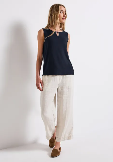 Top en jersey avec découpe deep blue