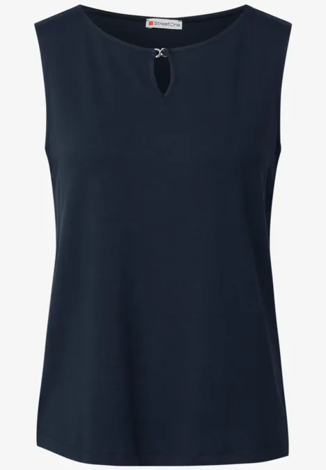 Top en jersey avec découpe deep blue