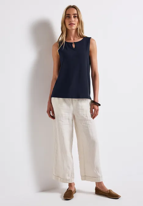 Top en jersey avec découpe deep blue