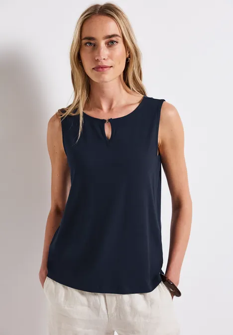 Top en jersey avec découpe deep blue