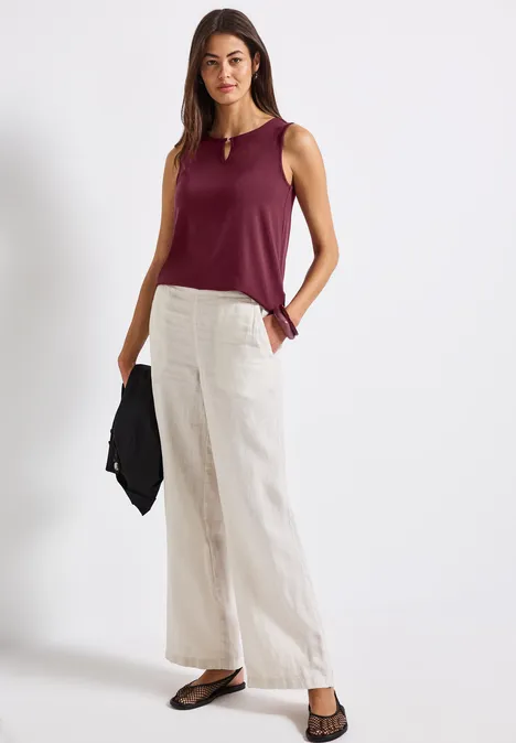 Top en jersey avec découpe dark cherry red