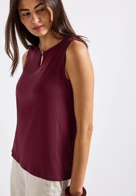 Top en jersey avec découpe dark cherry red