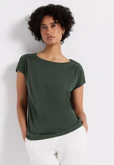 T-shirt avec fronces mid green