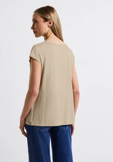 T-shirt avec fronces coastal beige