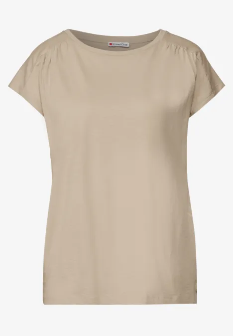 T-shirt avec fronces coastal beige