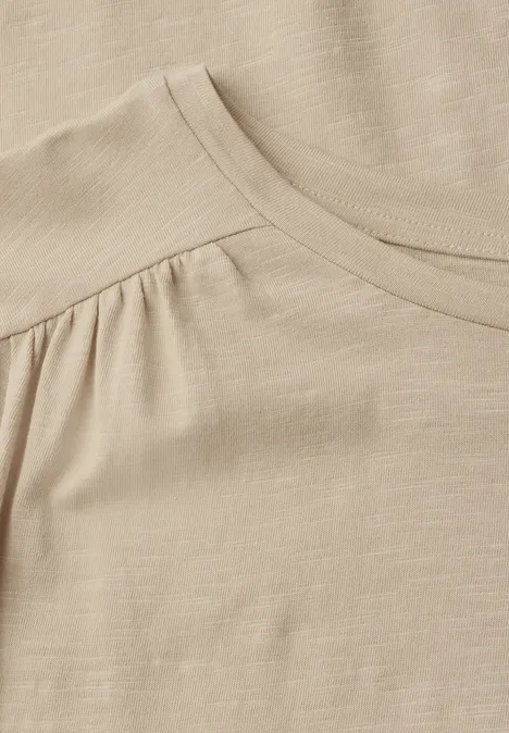 T-shirt avec fronces coastal beige