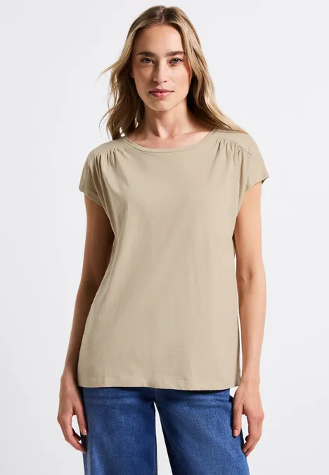 T-shirt avec fronces coastal beige