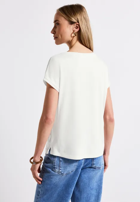 T-shirt à structure mixte off white