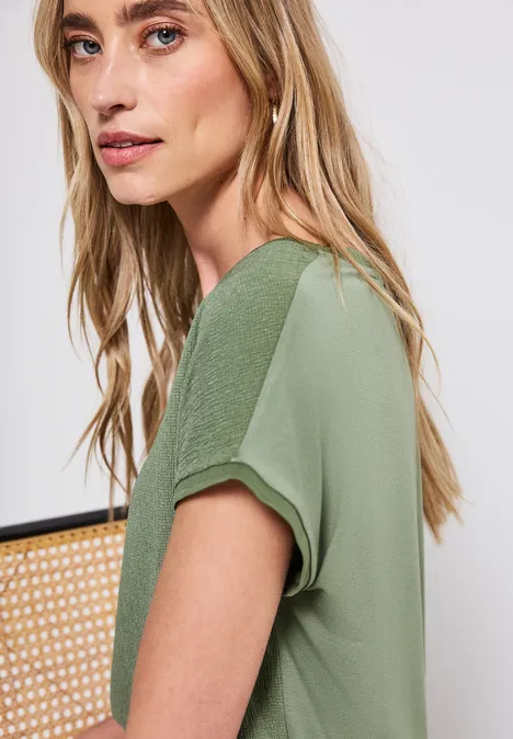 T-shirt à structure mixte dry salvia green