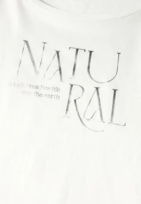 T-shirt avec des paillettes off white